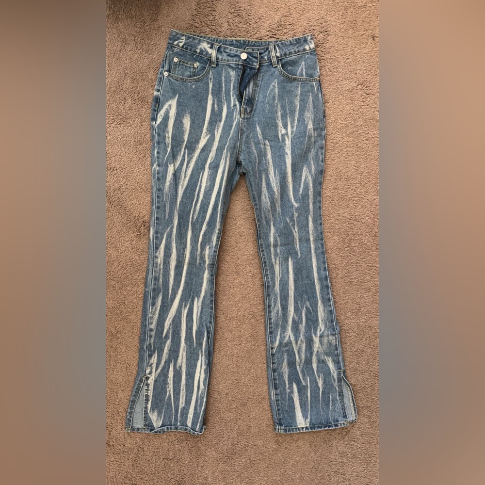 Cider Wide Leg Bleach Tie Dye High Waist Jeans